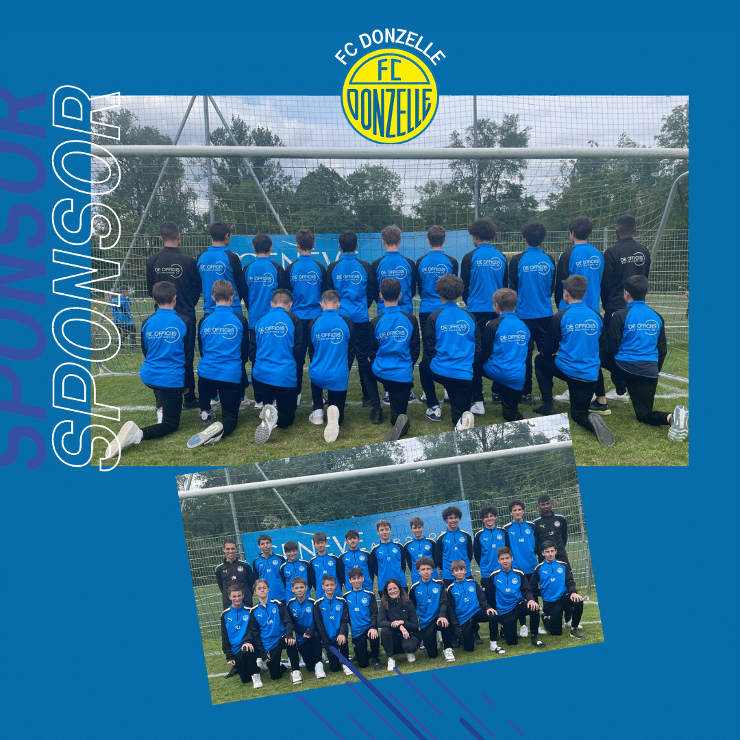 Dark Blue Color Simple Football Match Instagram Post (1) équipe du fc donzelle sponsor de officiis